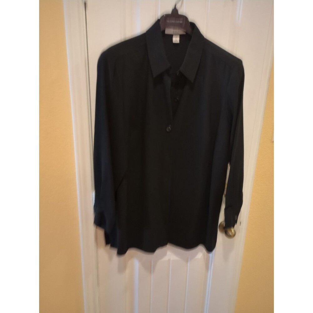 Josephine Chaus Collection Long Sleeve Long Blouse Buttons Up Size 16